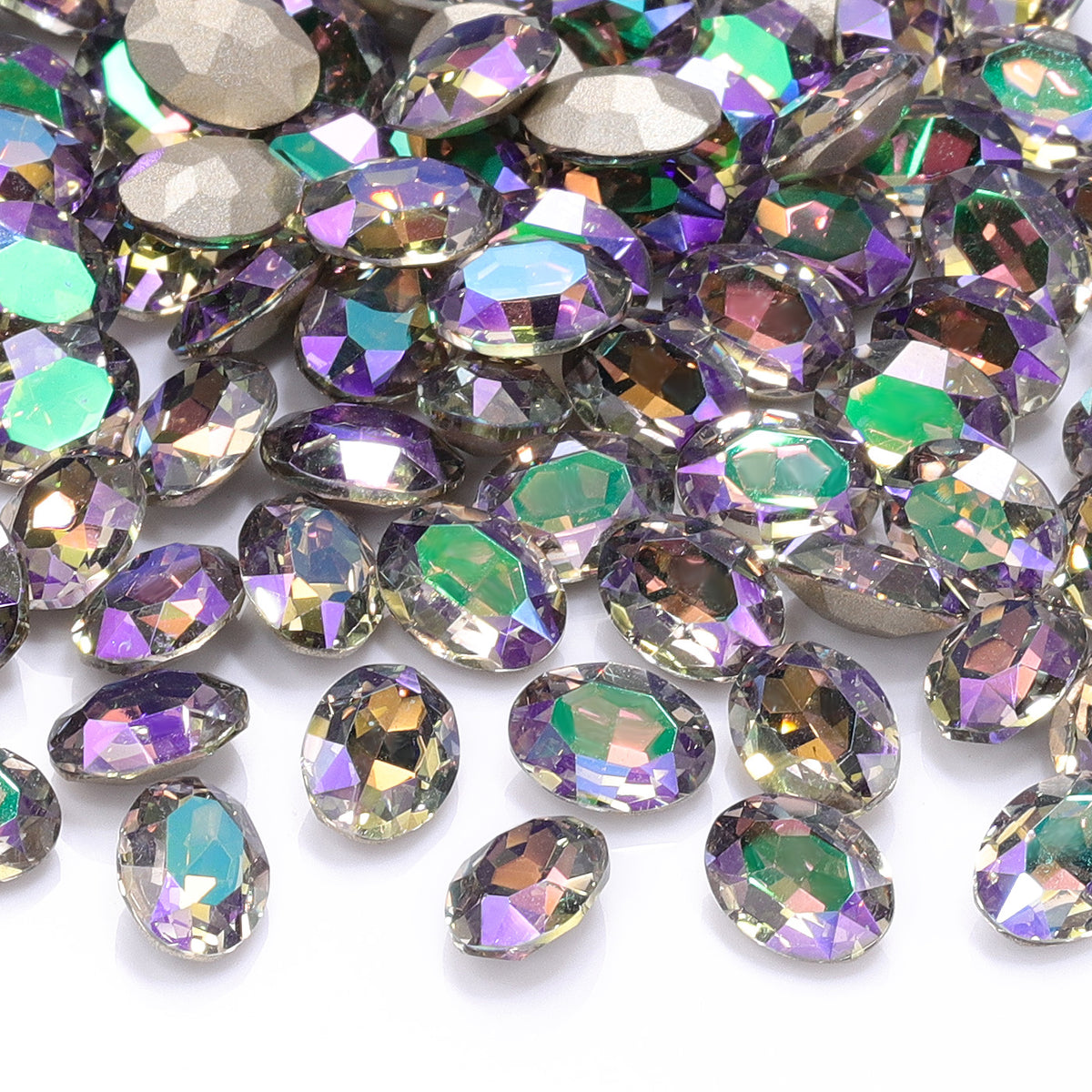Ghost Light Oval Shape High Quality Glass Pointed Back Fancy Rhinestones