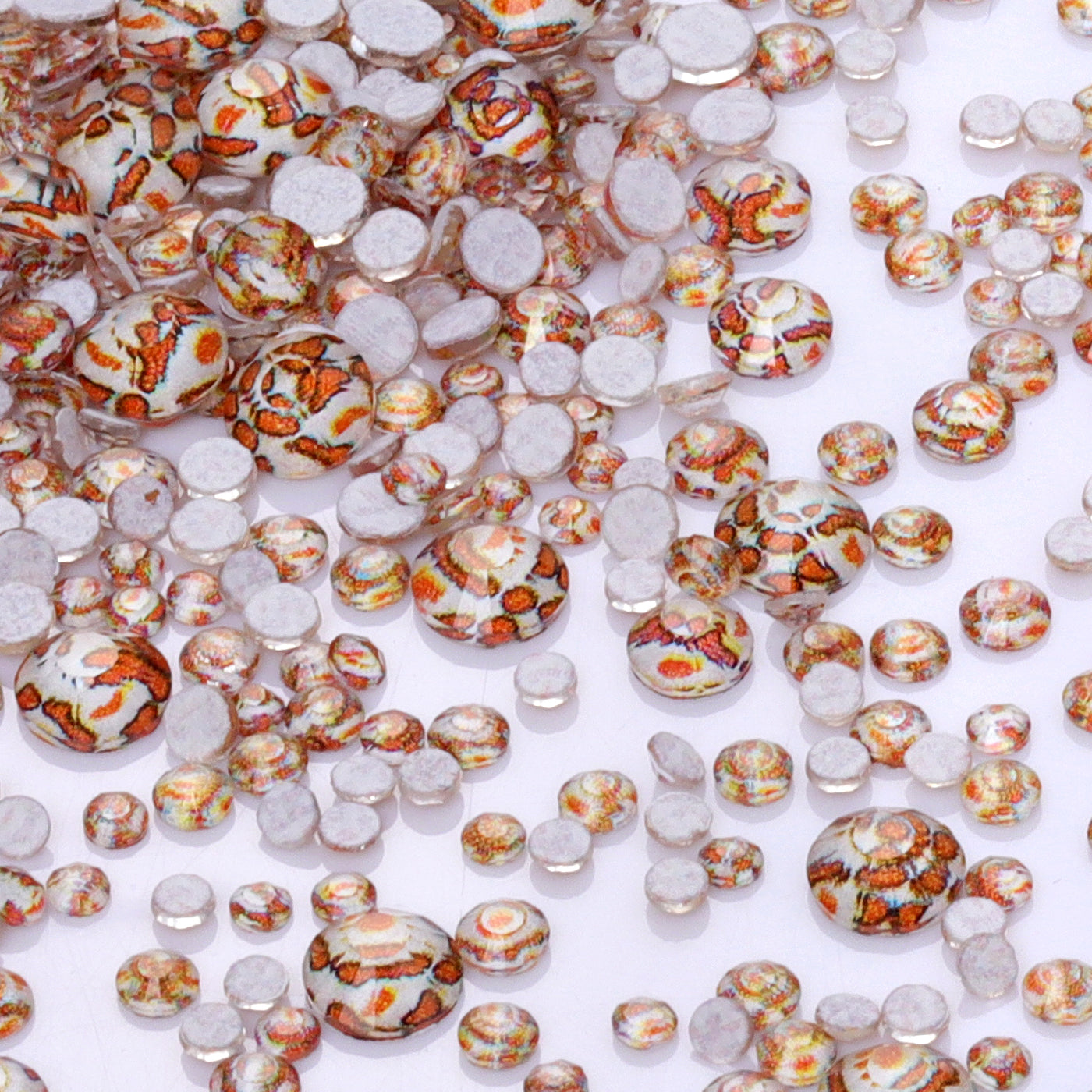 Mixed Sizes Crystal Leopard Grain Glass Flat Back Rhinestones For Nail Art WholesaleRhinestone メイン画像