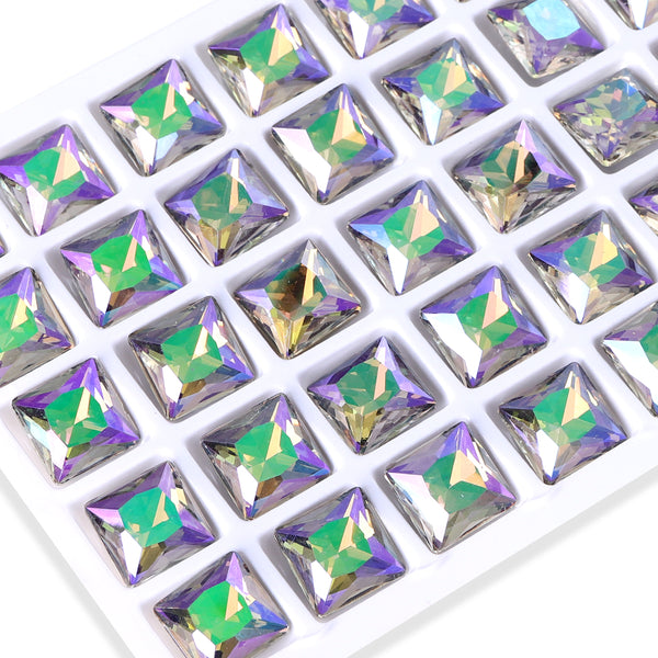 Ghost Light Princess Square Shape High Quality Glass Pointed Back Fancy Rhinestones WholesaleRhinestone