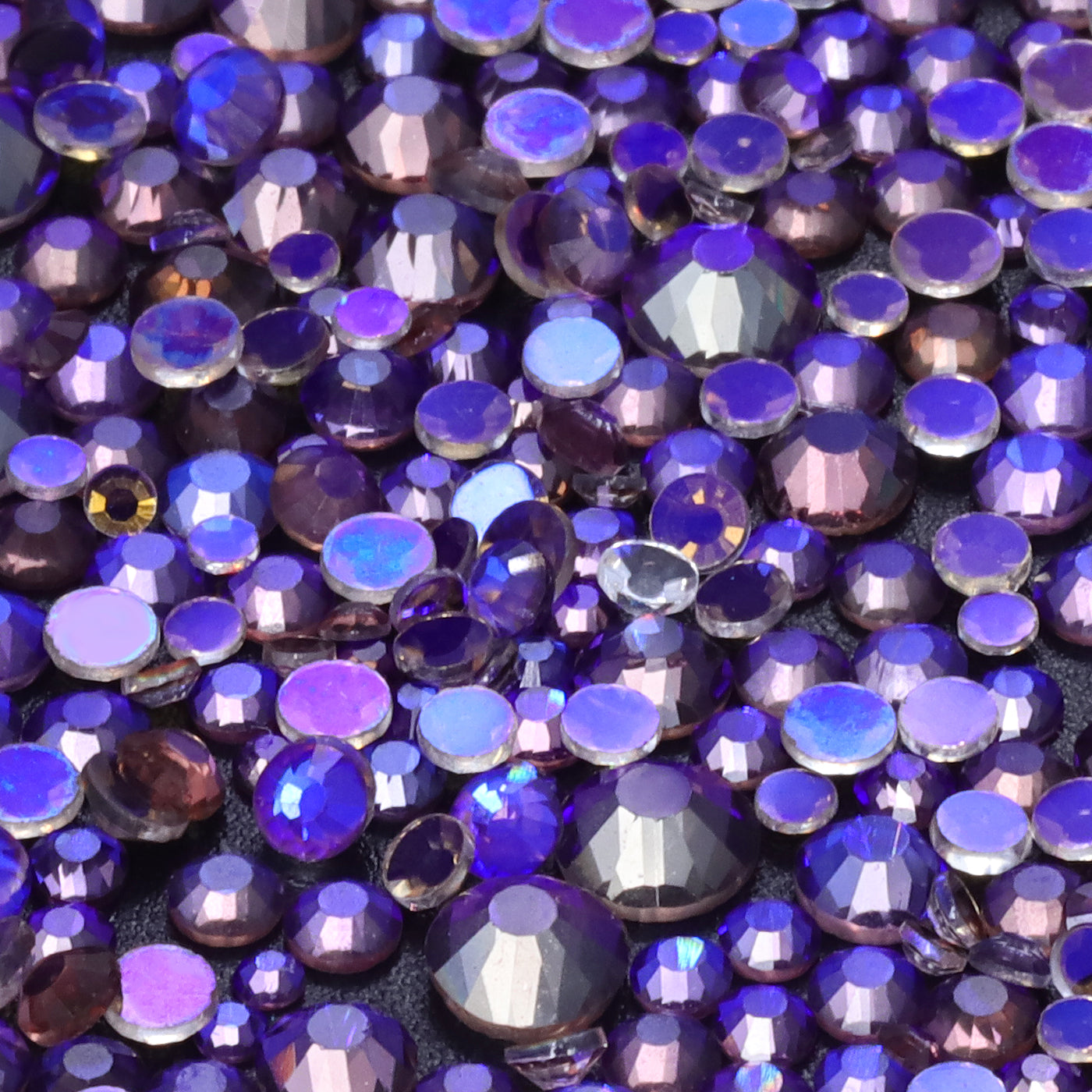 Mixed Sizes Aurora Gray Glass Flat Back Rhinestones For Nail Art WholesaleRhinestone