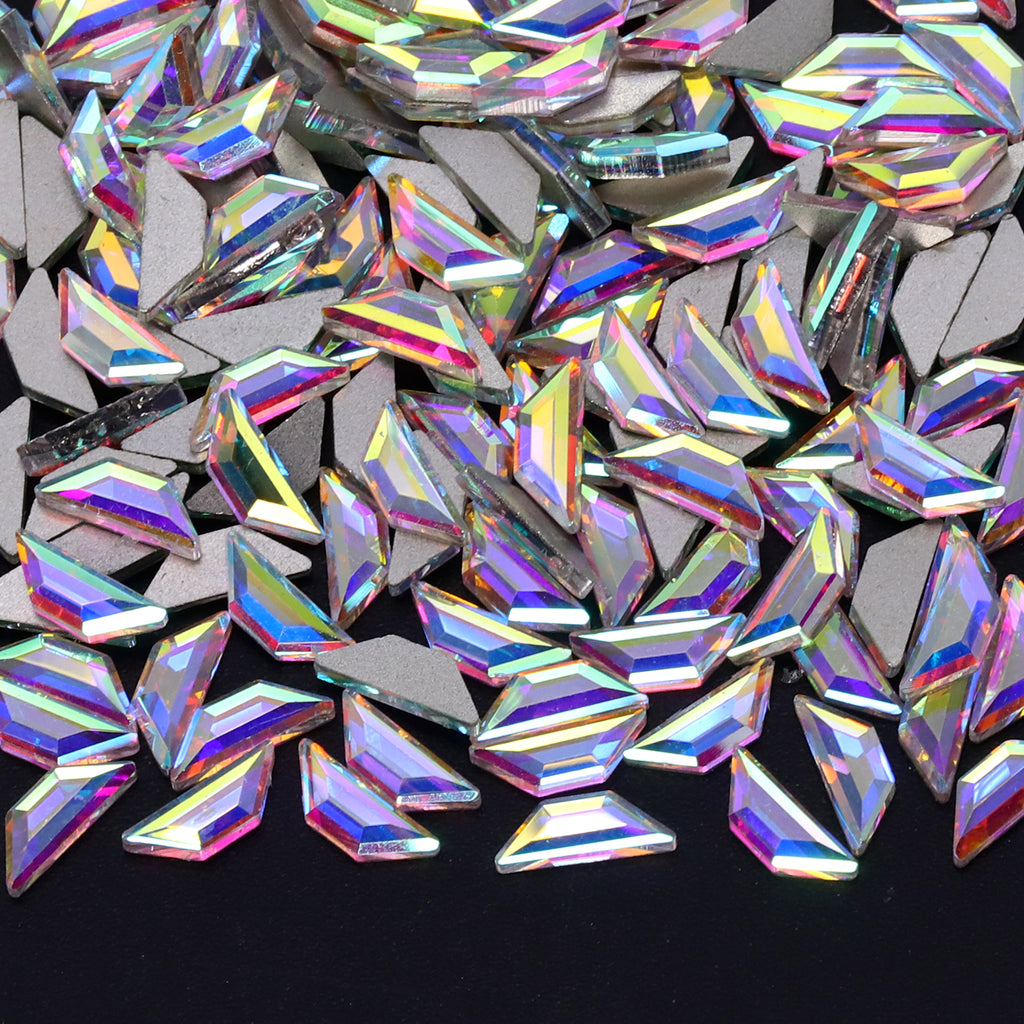 Trapeze Shape Crystal AB Flat Back Fancy Rhinestones