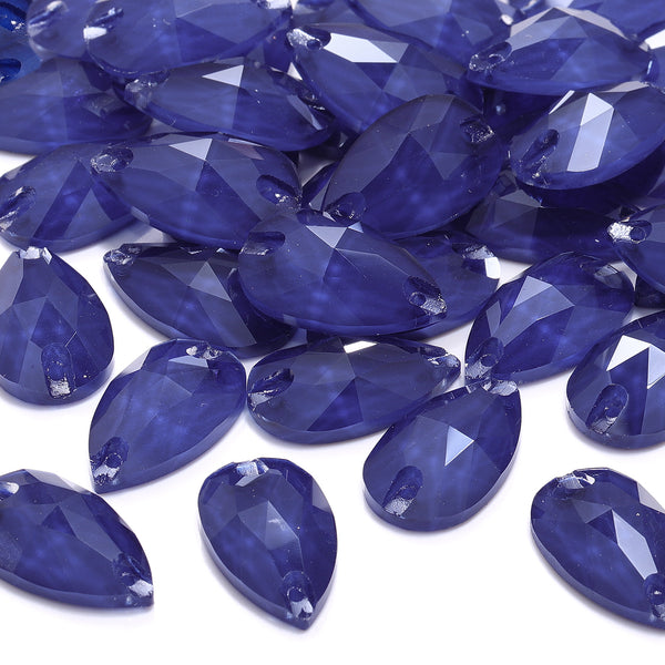 Mocha Sapphire Drop Shape High Quality Glass Sew-on Rhinestones