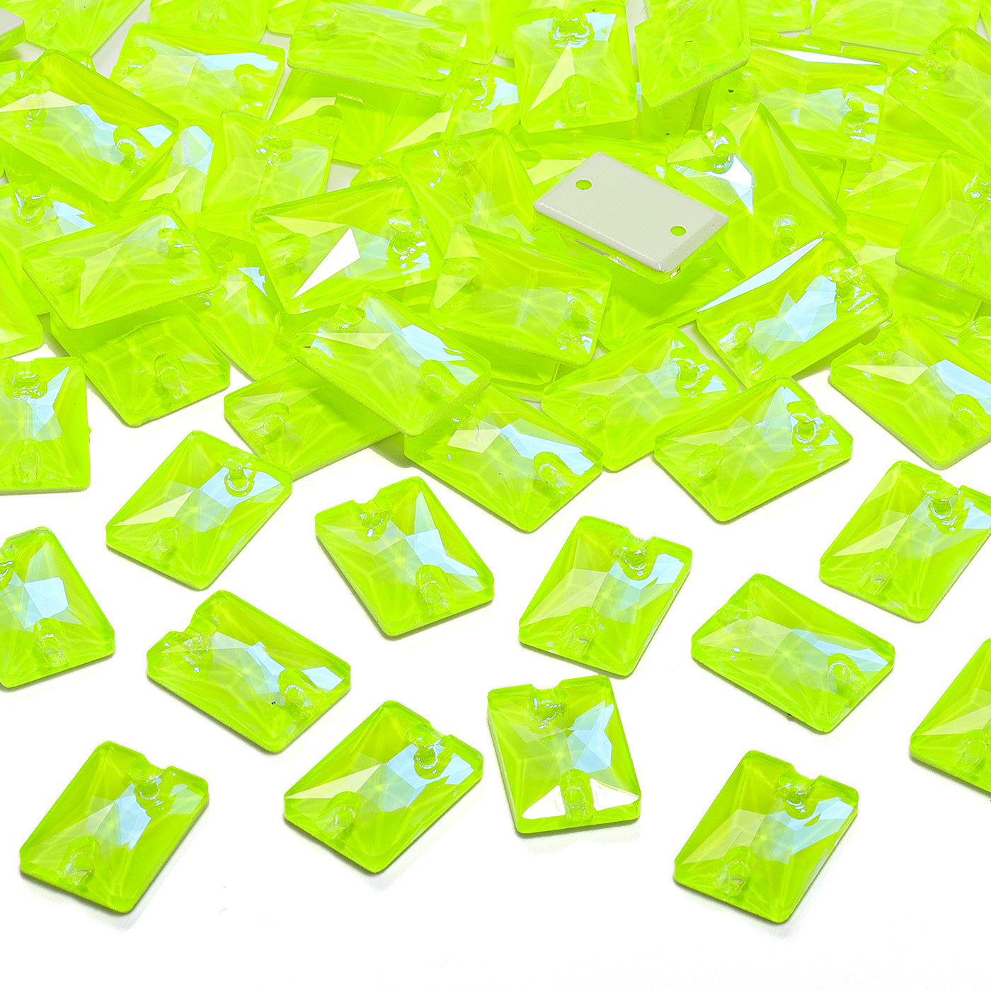 Electric Neon Jonquil Rectangle Shape High Quality Glass Sew-on Rhinestones WholesaleRhinestone