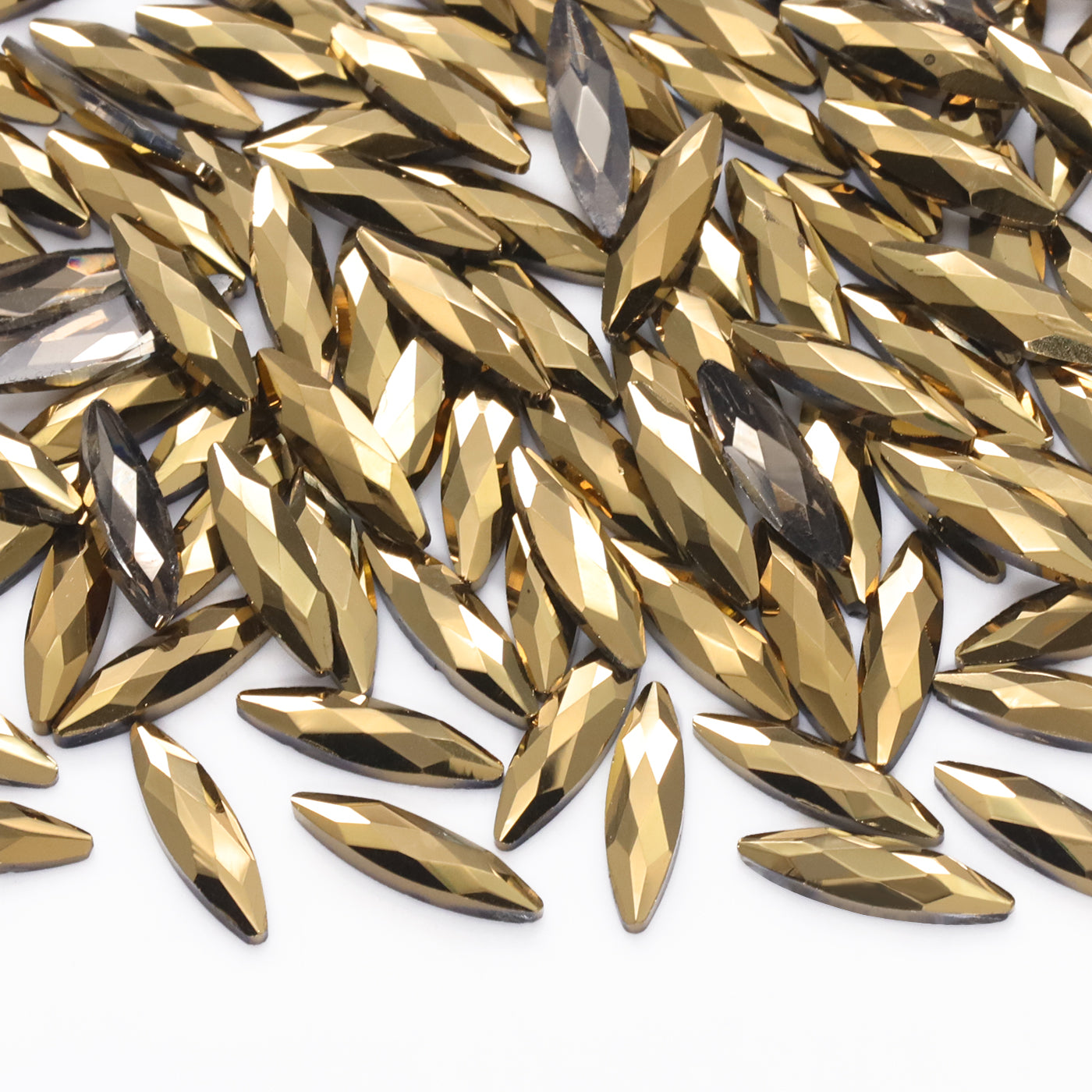 Navette Shape Aurum Flat Back Fancy Rhinestones WholesaleRhinestone