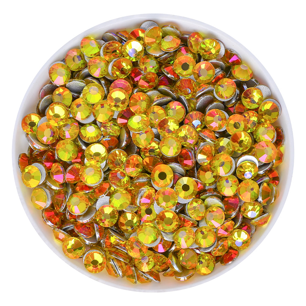 Citrine Light Glass FlatBack Rhinestones Silver Back WholesaleRhinestone Main image