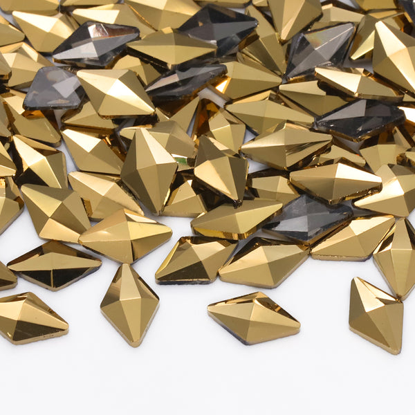 Rhombus Shape Aurum Flat Back Fancy Rhinestones WholesaleRhinestone