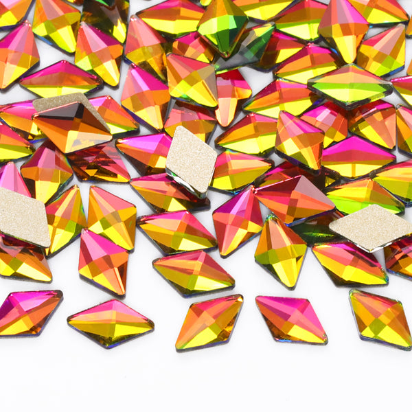 Rhombus Shape Rainbow Flat Back Fancy Rhinestones WholesaleRhinestone