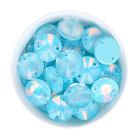 Aquamarine AM Rivoli  Shape High Quality Glass Sew-on Rhinestones WholesaleRhinestone