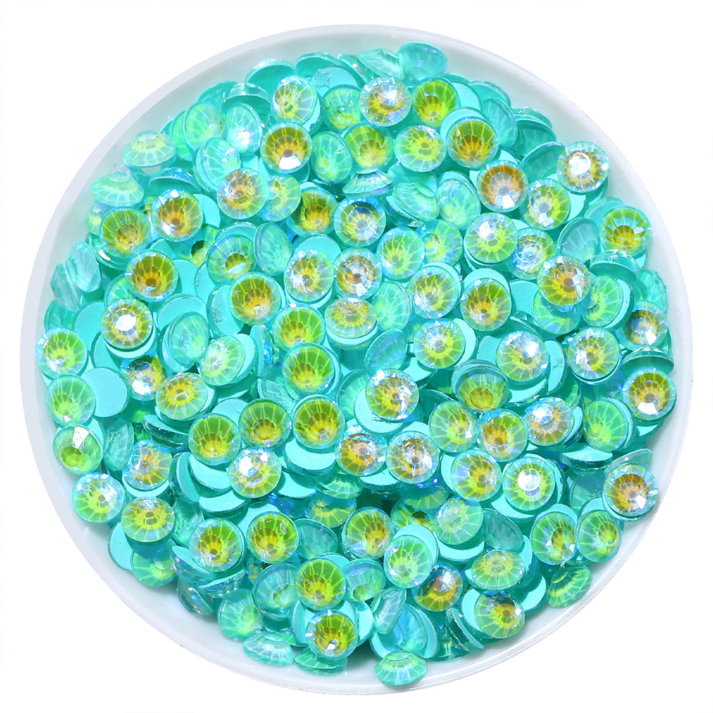 Neon Turquoise AB Glass FlatBack Neon Rhinestones WholesaleRhinestone Main image