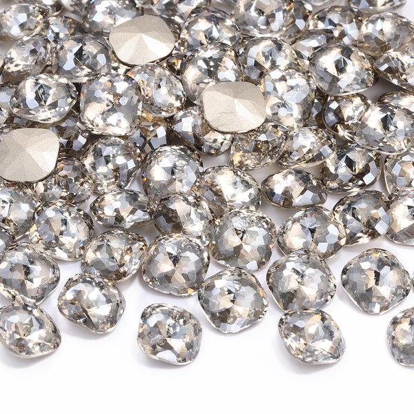 Satin Dome Cushion Square Shape High Quality Glass Pointed Back Fancy Rhinestones WholesaleRhinestone