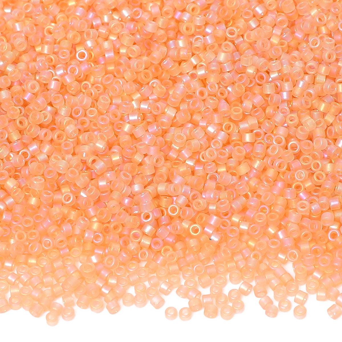 Transparent Rainbow Apricot Color Hight Quality Glass Cylinder Seed Beads 1.6 MM Size BS1027