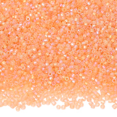 Transparent Rainbow Apricot Color Hight Quality Glass Cylinder Seed Beads 1.6 MM Size BS1027