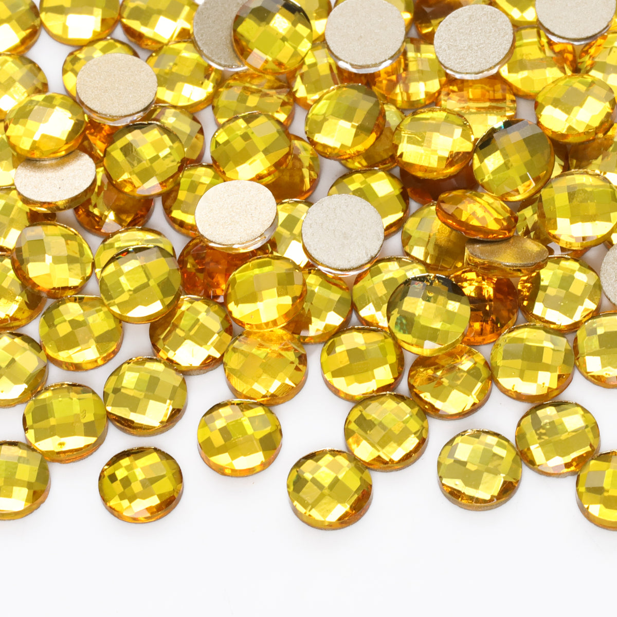 Round Shape Citrine Flat Back Fancy Rhinestones WholesaleRhinestone Main image