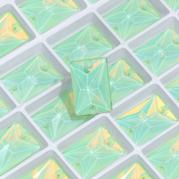 Light Azore AM Rectangle Shape High Quality Glass Sew-on Rhinestones