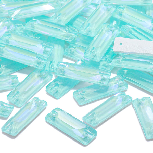 Electric Neon Light Azore Cosmic Baguette Shape High Quality Glass Sew-on Rhinestones WholesaleRhinestone