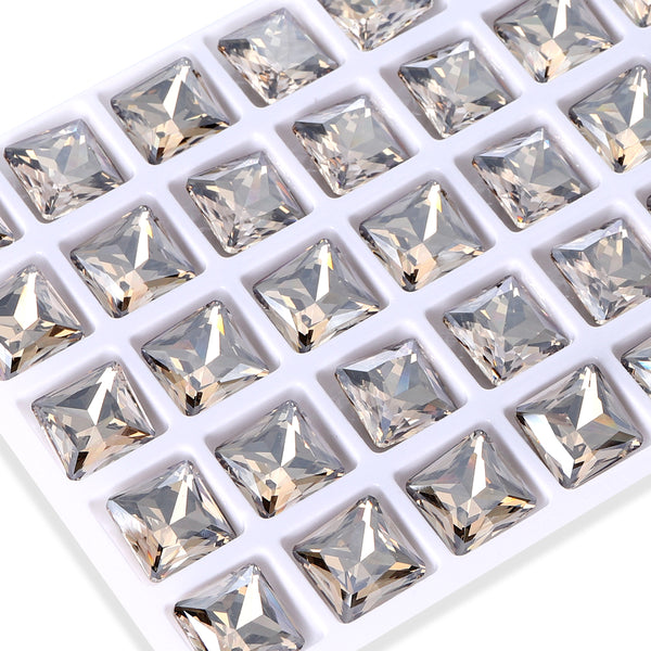 Satin Princess Square Shape High Quality Glass Pointed Back Fancy Rhinestones WholesaleRhinestone