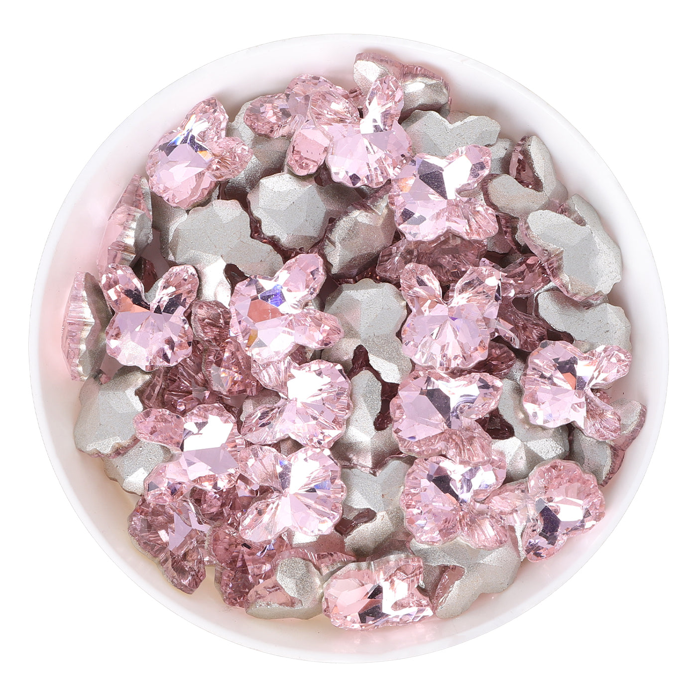 Pink Rabbit Shape Glass Pointed Back Fancy Rhinestones WholesaleRhinestone Main image