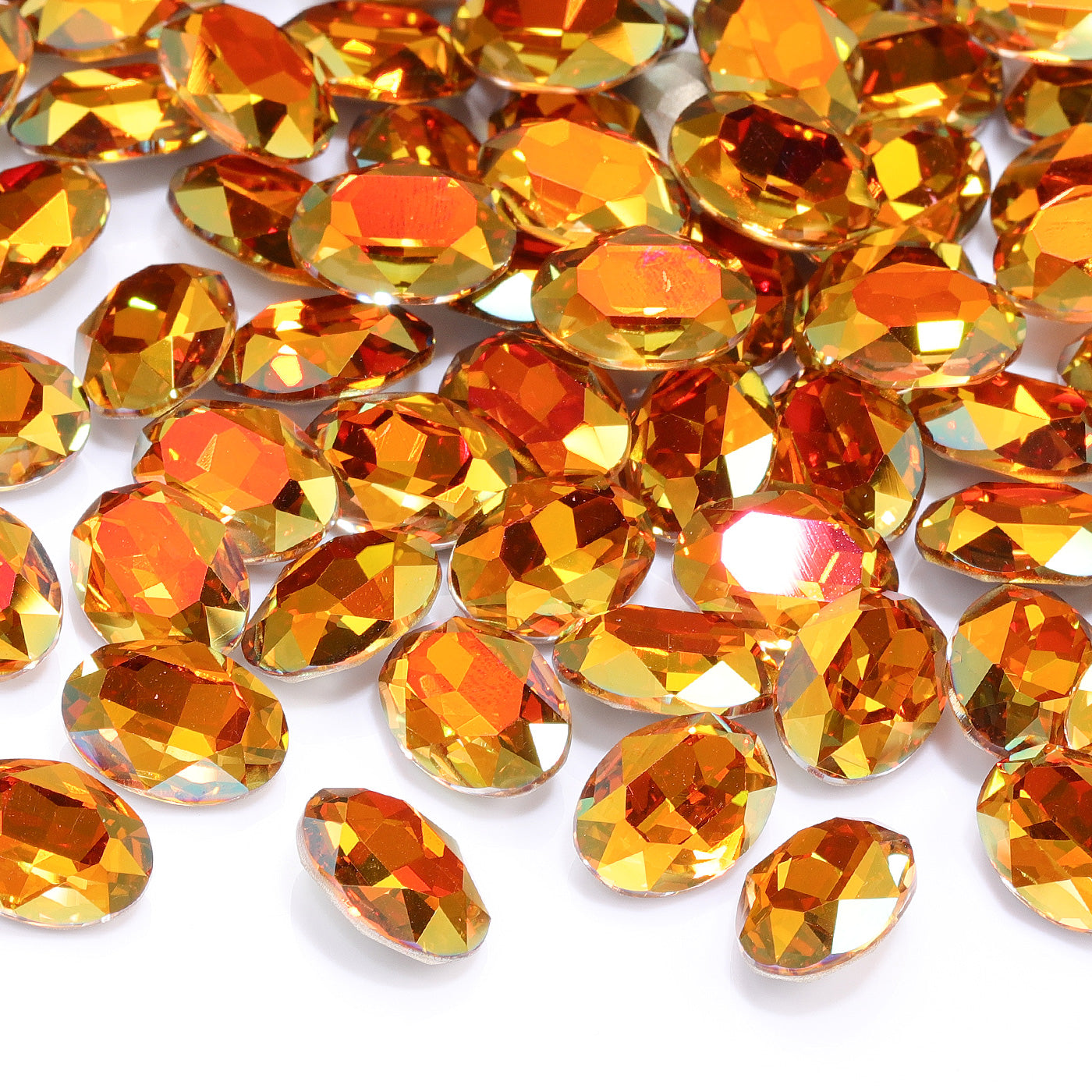 Astral Pink Oval Shape High Quality Glass Pointed Back Fancy Rhinestones Secondary image