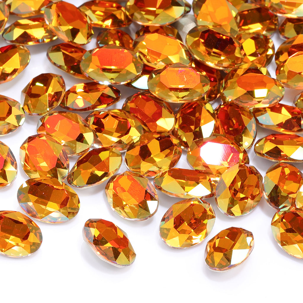 Astral Pink Oval Shape High Quality Glass Pointed Back Fancy Rhinestones WholesaleRhinestone