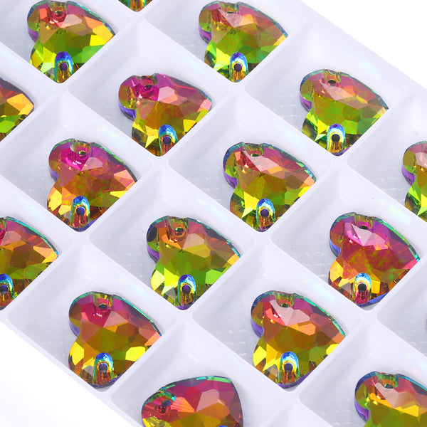 Vitrail Medium Heart Shape High Quality Glass Sew-on Rhinestones WholesaleRhinestone