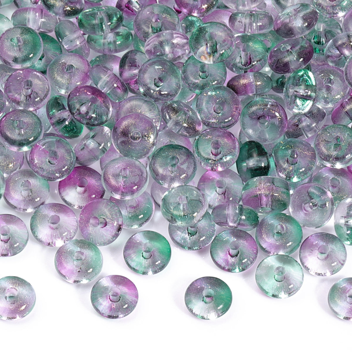 TMTG011 Transparent Candy Series Lucky Buckle Shape Glass Seed Beads WholesaleRhinestone Main image