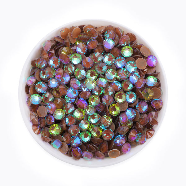 Mocha Shimmer Coffee Glass Flat Back Rhinestones WholesaleRhinestone
