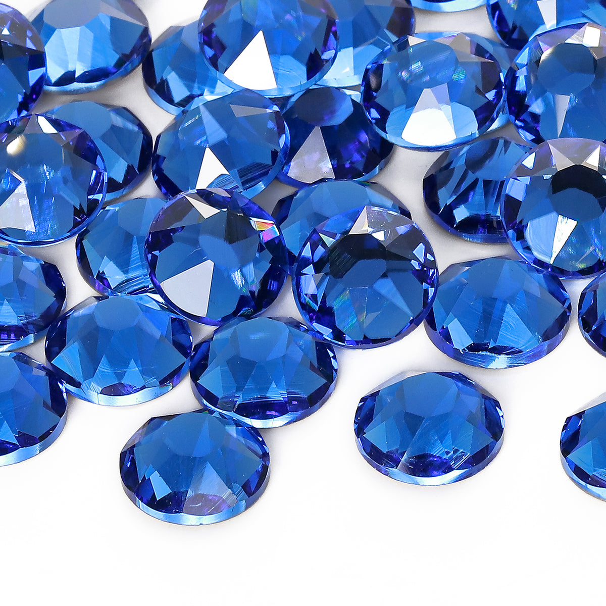Light Sapphire XIRIUS Round Shape High Quality Glass Beveled Flat Back Rhinestones WholesaleRhinestone Main image