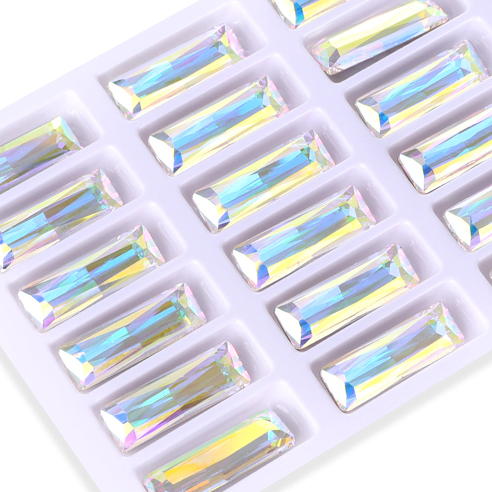 Crystal AB Princess Baguette Shape High Quality Glass Pointed Back Fancy Rhinestones WholesaleRhinestone