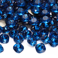 Indicolite Kissen quadratische Form hochwertiger Glasspitzbecher -Rücken -Fantasie -Strasssteine