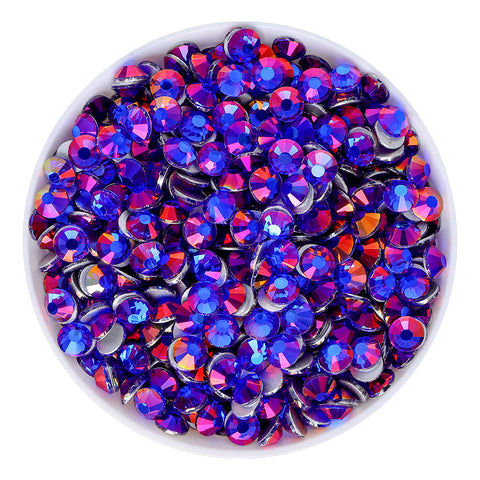 Sapphire Light Glass FlatBack Rhinestones Silver Back