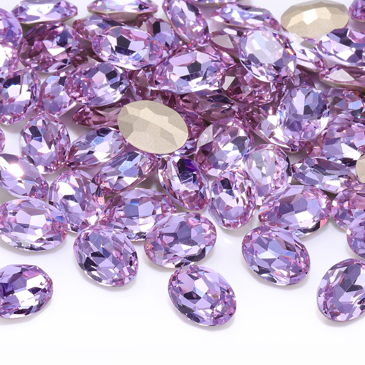 Violet Oval Shape High Quality Glass Pointed Back Fancy Rhinestones Secondary image
