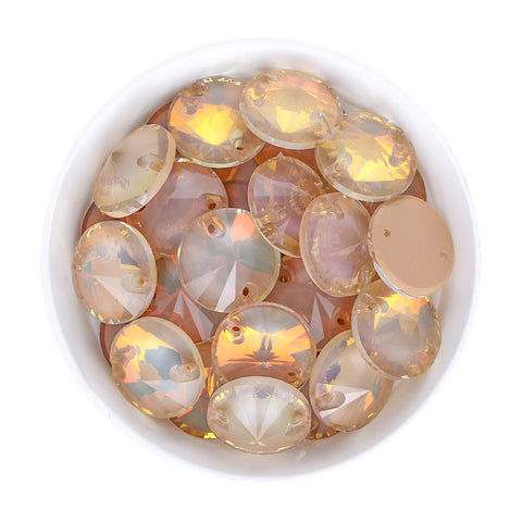 Silk AM Rivoli  Shape High Quality Glass Sew-on Rhinestones