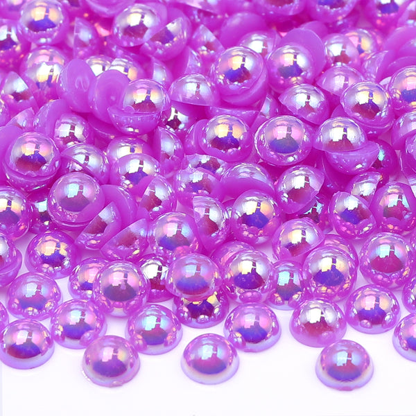 Violet AB Resin Flat Back Pearls Multi Sizes WholesaleRhinestone