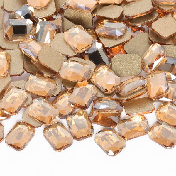 Octagon Shape Golden Shadow Flat Back Fancy Rhinestones