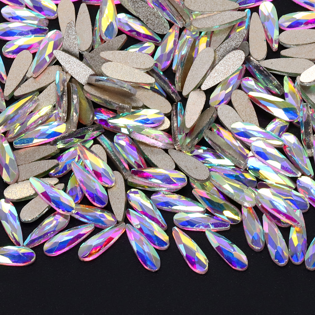 Raindrop Shape Crystal AB Flat Back Fancy Rhinestones WholesaleRhinestone