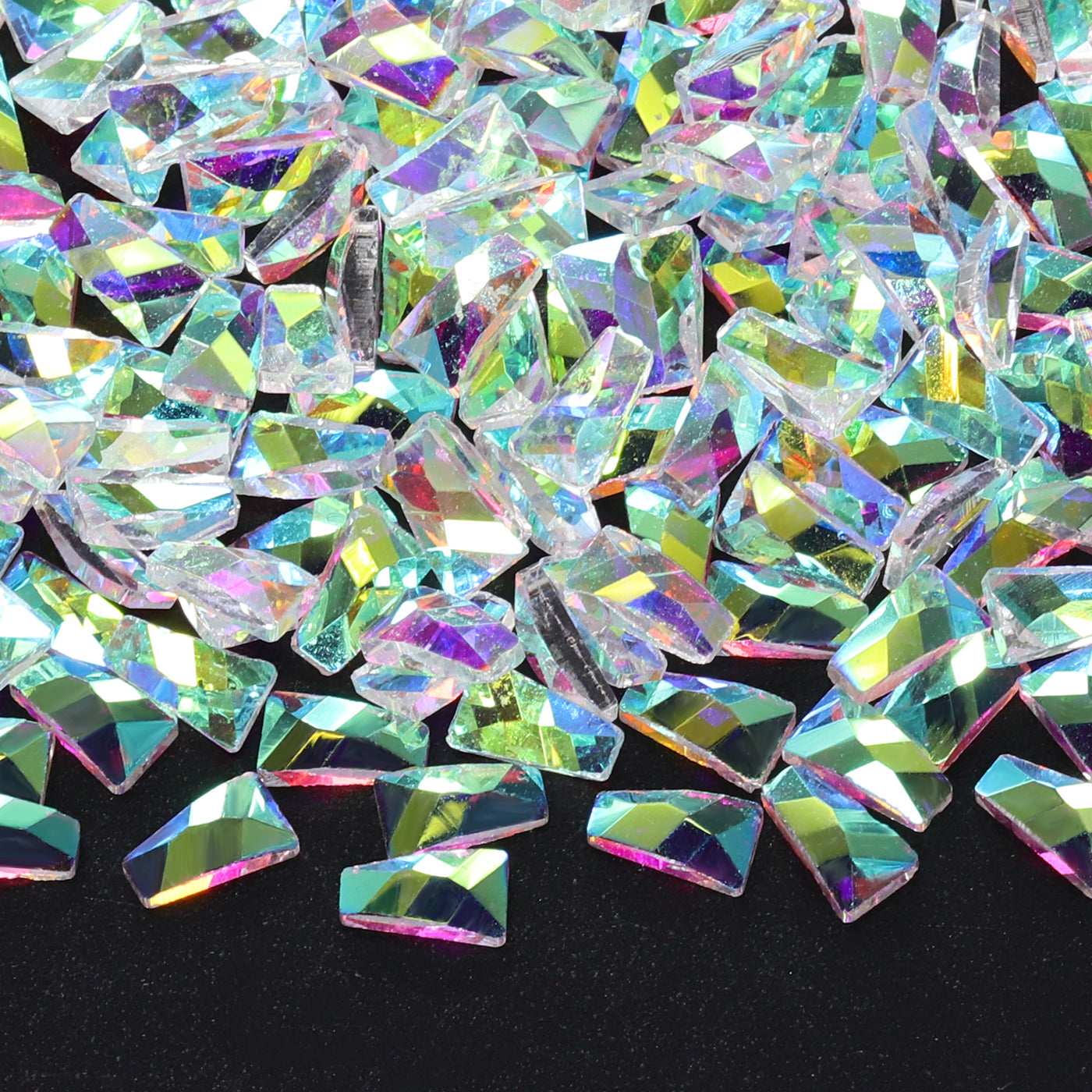 Trapezoid form krystal ab unfoiled flad back fancy rhinestones Sekundært billede