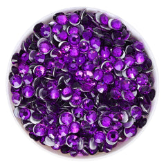 Dark Violet Glass FlatBack Rhinestones Silver Back