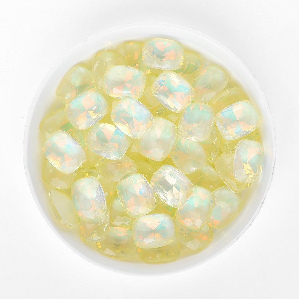 Lys gul am pute form glass spiss tilbake fancy rhinestones Secondary image