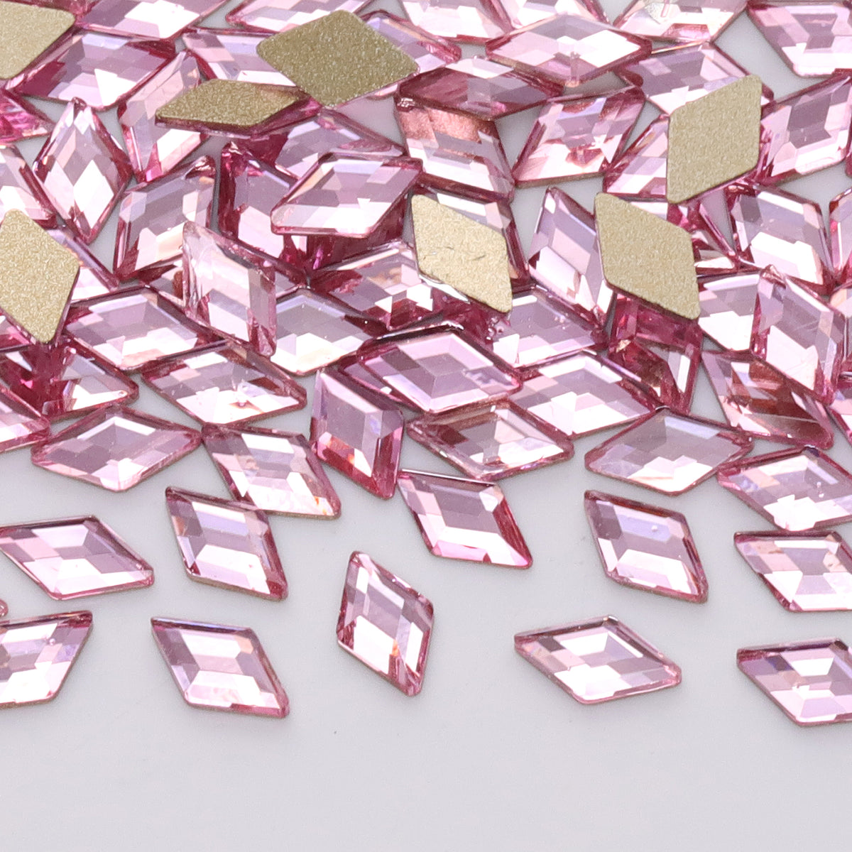 Rhombus Shape Light Pink Flat Back Fancy Rhinestones WholesaleRhinestone Main image