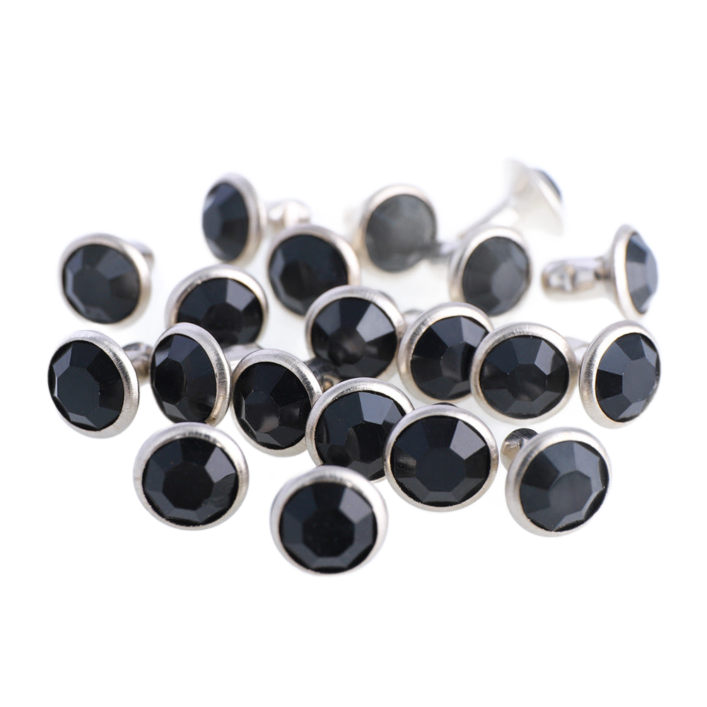 100 Sets Black Glass Rhinestone Rivets for Leather Craft DIY Making WholesaleRhinestone Hauptbild