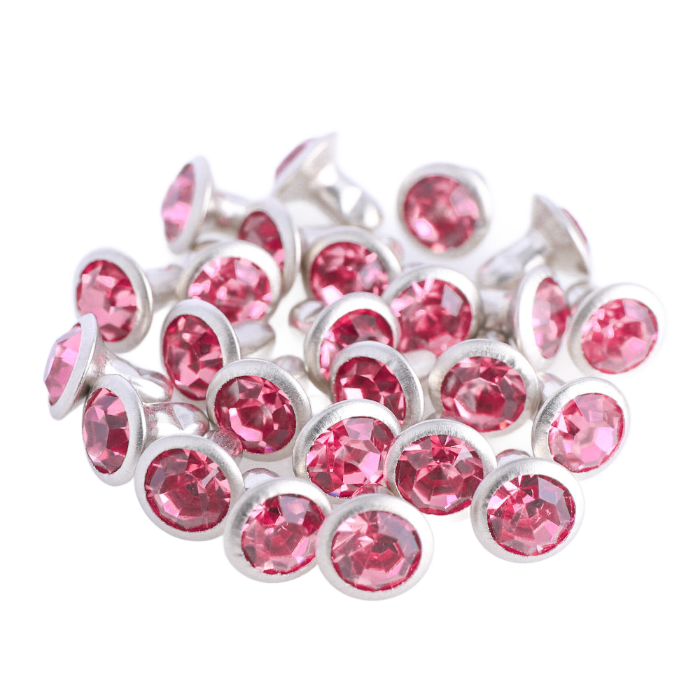 100 Sets Rose Glass Rhinestone Rivets for Leather Craft DIY Making WholesaleRhinestone Main image