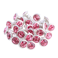 100 Sets Rose Glass Rhinestone Rivets for Leather Craft DIY Making