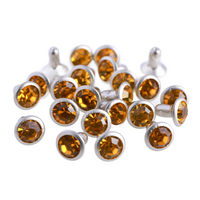 100 Sets Topaz Glass Rhinestone Rivets for Leather Craft DIY Making WholesaleRhinestone