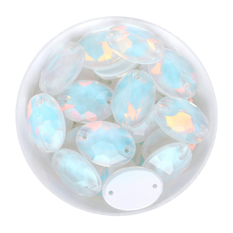 Crystal AM Oval Shape High Quality Glass Sew-on Rhinestones WholesaleRhinestone Hoofdafbeelding