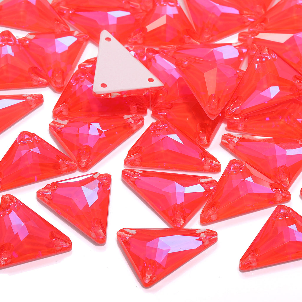 Electric Neon Hyacinth Slim Triangle Shape High Quality Glass Sew-on Rhinestones WholesaleRhinestone