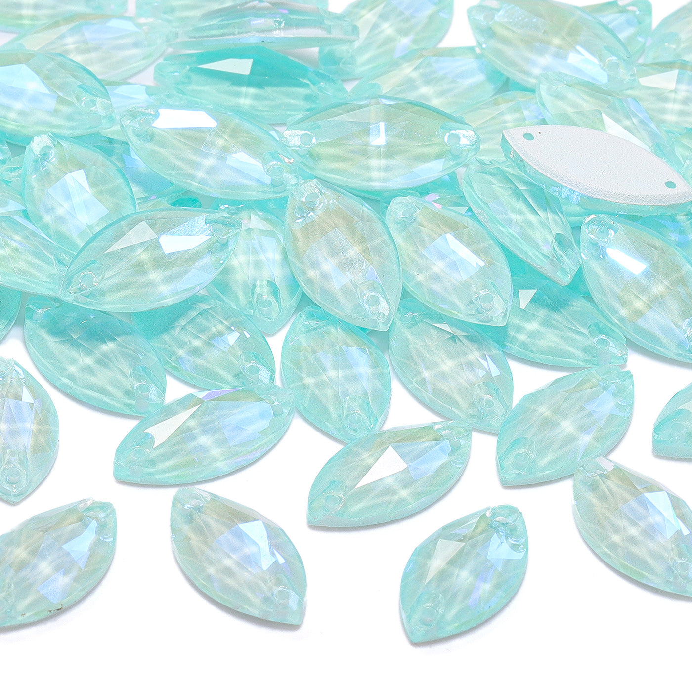 Electric Neon Light Azore Navette Shape High Quality Glass Sew-on Rhinestones WholesaleRhinestone