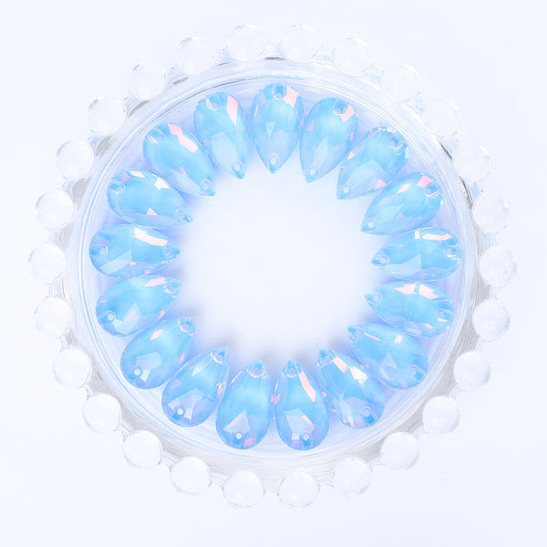 Light Sapphire AM Drop Shape High Quality Glass Sew-on Rhinestones WholesaleRhinestone