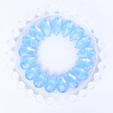 Light Sapphire AM Drop Shape High Quality Glass Sew-on Rhinestones