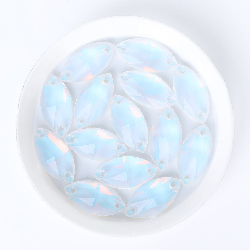 Crystal AM Navette Shape High Quality Glass Sew-on Rhinestones WholesaleRhinestone