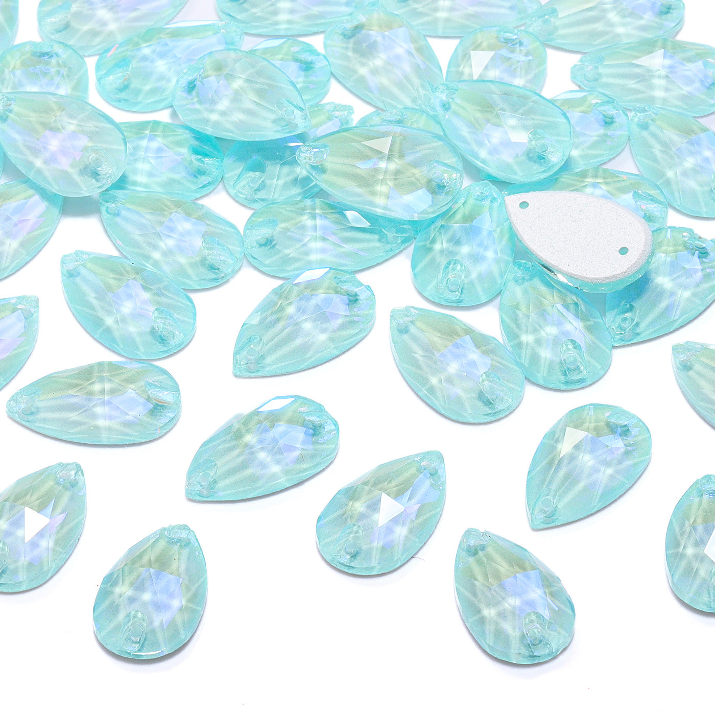 Electric Neon Light Azore Drop Shape High Quality Glass Sew-on Rhinestones
